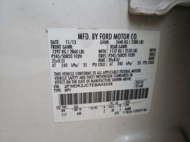 Photo 9 VIN: 2FMDK3JC7EBA03338 - FORD EDGE SEL 