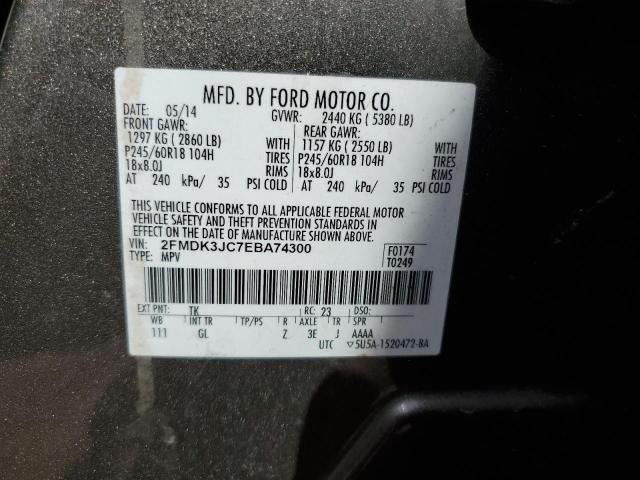 Photo 12 VIN: 2FMDK3JC7EBA74300 - FORD EDGE SEL 