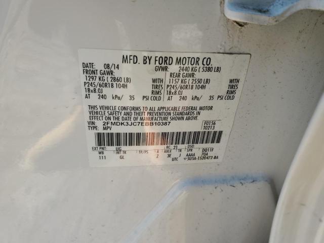 Photo 12 VIN: 2FMDK3JC7EBB10387 - FORD EDGE SEL 