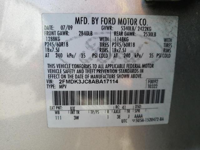 Photo 9 VIN: 2FMDK3JC8ABA17114 - FORD EDGE SEL 