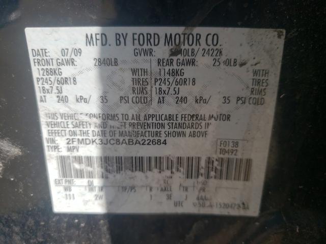 Photo 9 VIN: 2FMDK3JC8ABA22684 - FORD EDGE SEL 