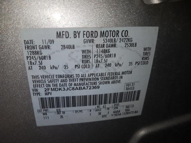 Photo 9 VIN: 2FMDK3JC8ABA72369 - FORD EDGE SEL 