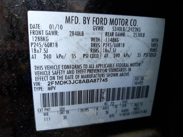 Photo 9 VIN: 2FMDK3JC8ABA87745 - FORD EDGE SEL 