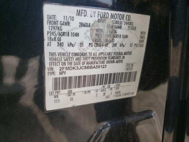 Photo 9 VIN: 2FMDK3JC8BBA59123 - FORD EDGE SEL 