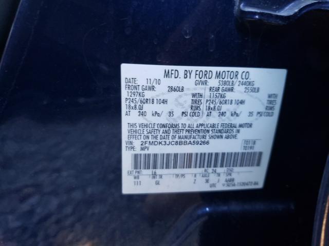 Photo 9 VIN: 2FMDK3JC8BBA59266 - FORD EDGE SEL 