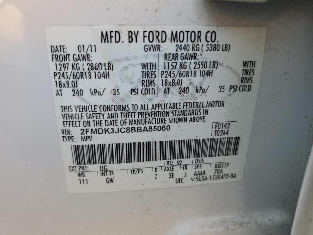 Photo 12 VIN: 2FMDK3JC8BBA85060 - FORD EDGE SEL 