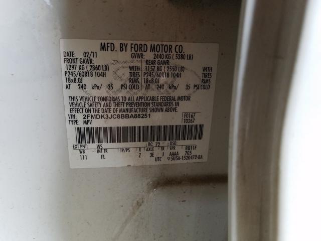 Photo 9 VIN: 2FMDK3JC8BBA88251 - FORD EDGE SEL 