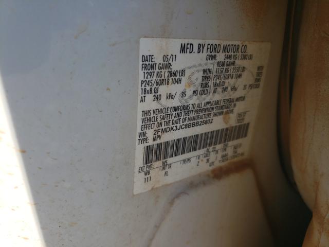 Photo 9 VIN: 2FMDK3JC8BBB25802 - FORD EDGE SEL 