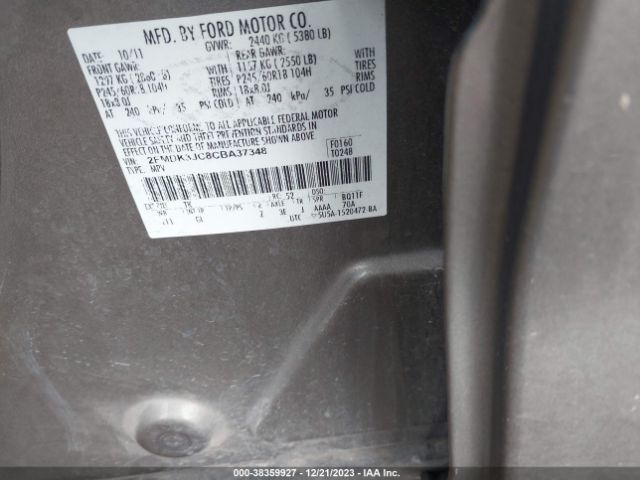 Photo 8 VIN: 2FMDK3JC8CBA37348 - FORD EDGE 