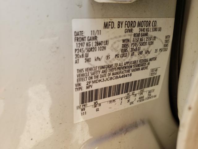 Photo 9 VIN: 2FMDK3JC8CBA49418 - FORD EDGE SEL 