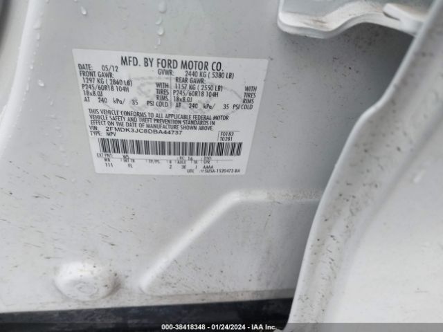 Photo 8 VIN: 2FMDK3JC8DBA44737 - FORD EDGE 