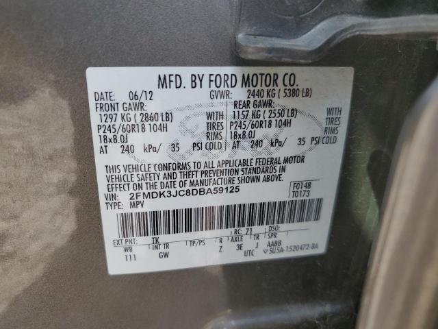 Photo 12 VIN: 2FMDK3JC8DBA59125 - FORD EDGE SEL 