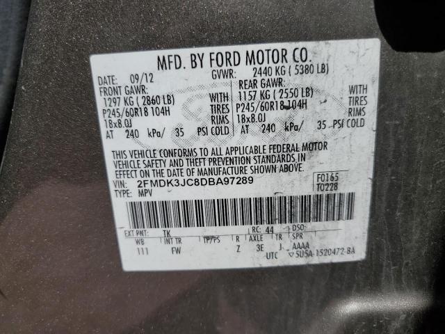 Photo 9 VIN: 2FMDK3JC8DBA97289 - FORD EDGE SEL 