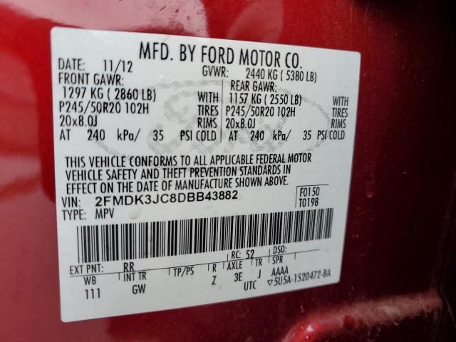 Photo 11 VIN: 2FMDK3JC8DBB43882 - FORD EDGE SEL 