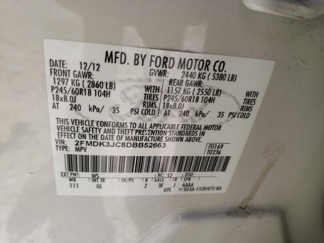 Photo 9 VIN: 2FMDK3JC8DBB52663 - FORD EDGE SEL 