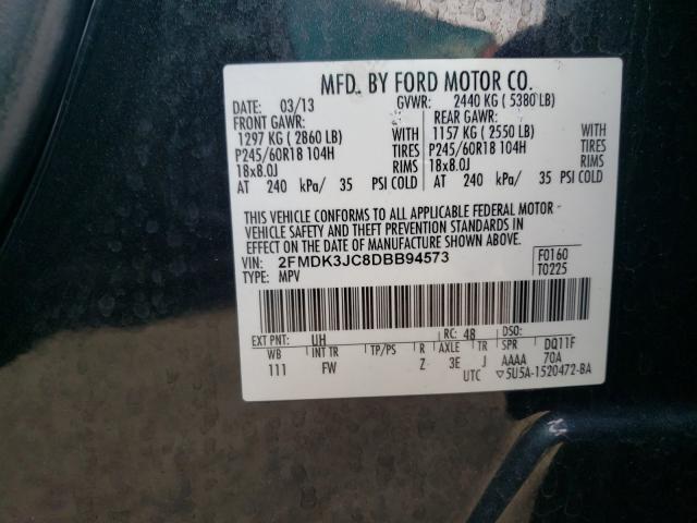 Photo 9 VIN: 2FMDK3JC8DBB94573 - FORD EDGE SEL 