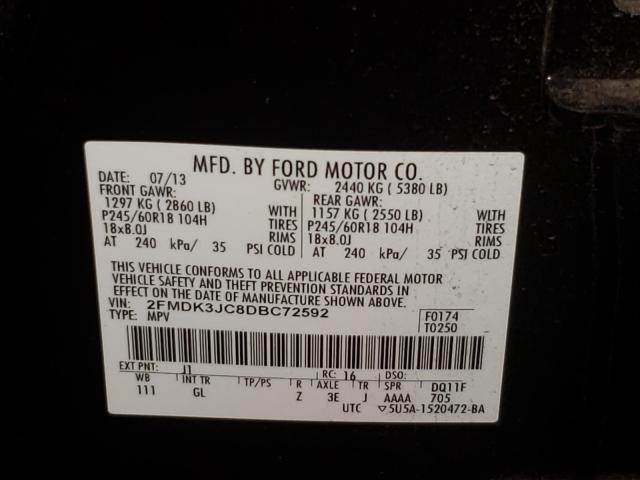 Photo 9 VIN: 2FMDK3JC8DBC72592 - FORD EDGE SEL 