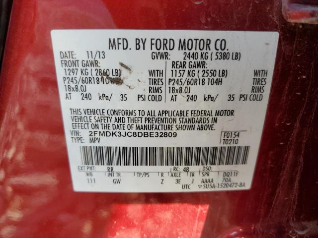 Photo 11 VIN: 2FMDK3JC8DBE32809 - FORD EDGE SEL 