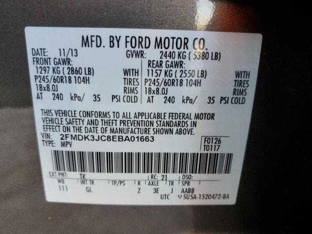 Photo 12 VIN: 2FMDK3JC8EBA01663 - FORD EDGE SEL 