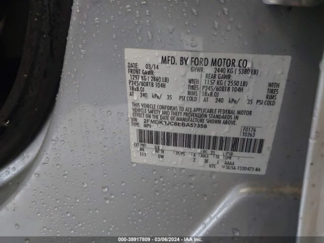 Photo 8 VIN: 2FMDK3JC8EBA57358 - FORD EDGE 