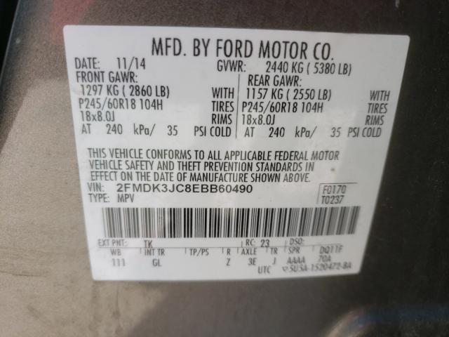 Photo 9 VIN: 2FMDK3JC8EBB60490 - FORD EDGE SEL 