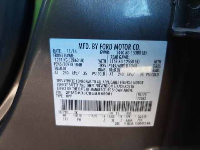 Photo 9 VIN: 2FMDK3JC8EBB65981 - FORD EDGE SEL 