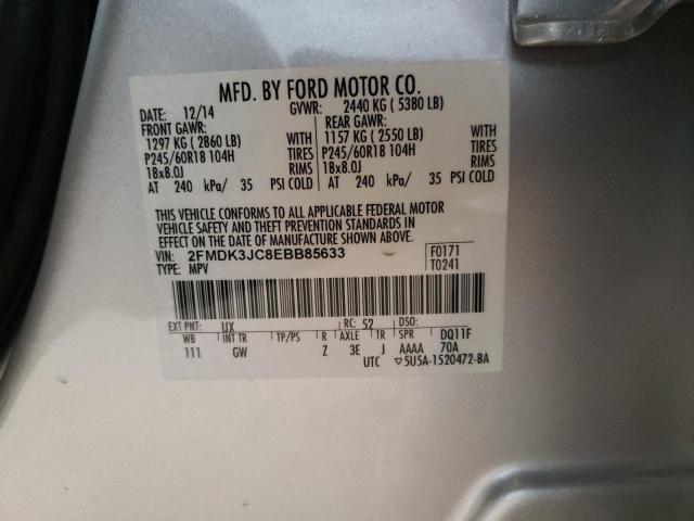 Photo 9 VIN: 2FMDK3JC8EBB85633 - FORD EDGE SEL 