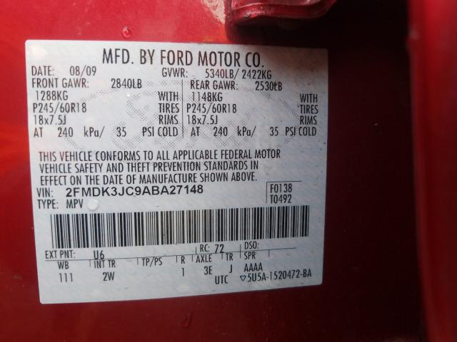 Photo 9 VIN: 2FMDK3JC9ABA27148 - FORD EDGE SEL 