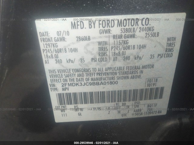 Photo 8 VIN: 2FMDK3JC9BBA01800 - FORD EDGE 