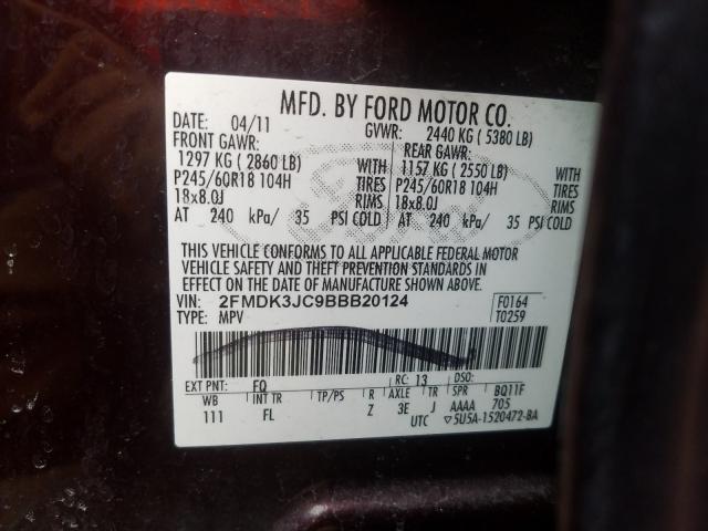 Photo 9 VIN: 2FMDK3JC9BBB20124 - FORD EDGE SEL 