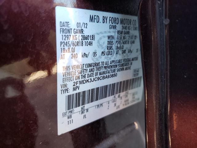 Photo 9 VIN: 2FMDK3JC9CBA93850 - FORD EDGE SEL 