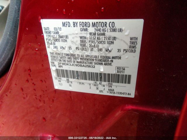 Photo 8 VIN: 2FMDK3JC9DBA25632 - FORD EDGE 