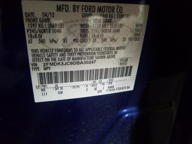 Photo 9 VIN: 2FMDK3JC9DBA30247 - FORD EDGE SEL 