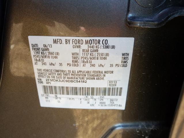 Photo 9 VIN: 2FMDK3JC9DBC54182 - FORD EDGE SEL 