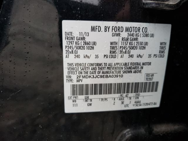 Photo 9 VIN: 2FMDK3JC9EBA03910 - FORD EDGE SEL 