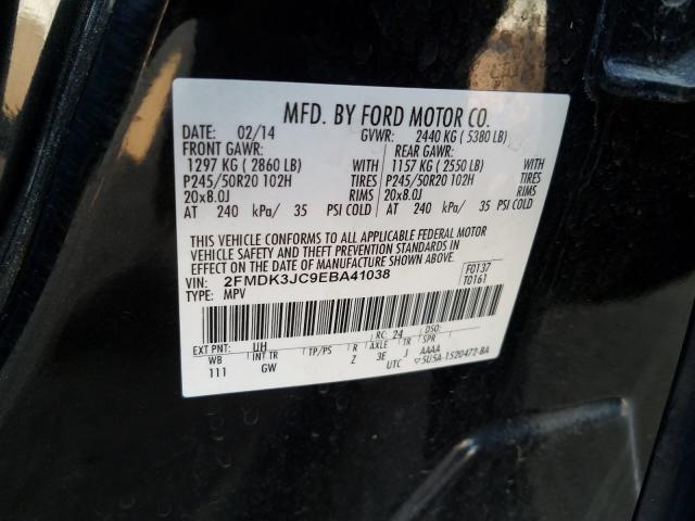 Photo 9 VIN: 2FMDK3JC9EBA41038 - FORD EDGE SEL 