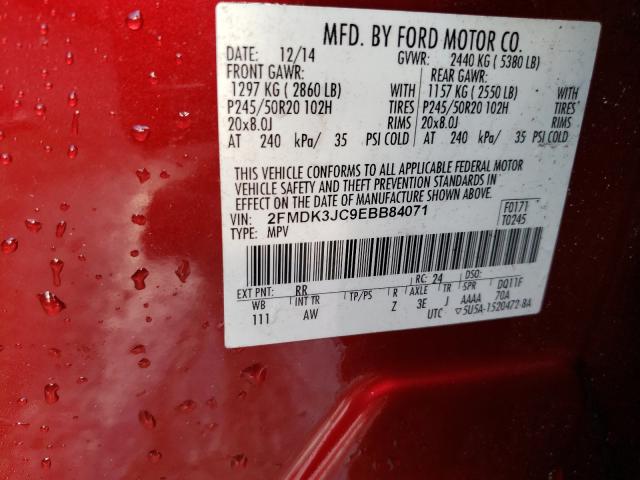 Photo 9 VIN: 2FMDK3JC9EBB84071 - FORD EDGE SEL 