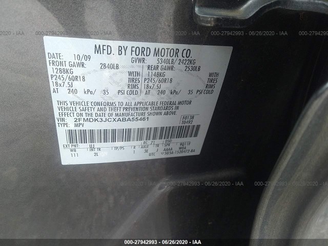 Photo 8 VIN: 2FMDK3JCXABA55461 - FORD EDGE 