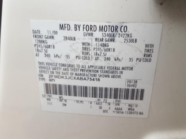 Photo 9 VIN: 2FMDK3JCXABA75418 - FORD EDGE SEL 