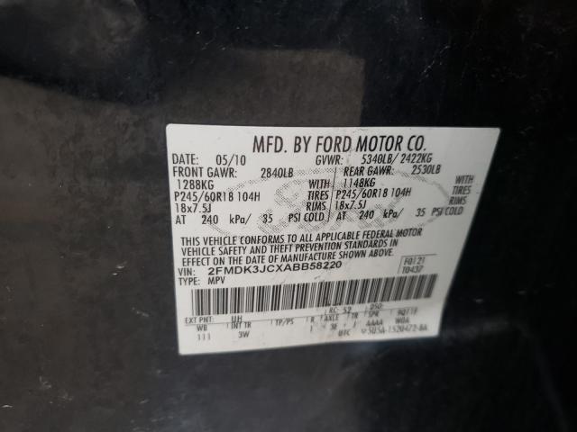 Photo 9 VIN: 2FMDK3JCXABB58220 - FORD EDGE SEL 