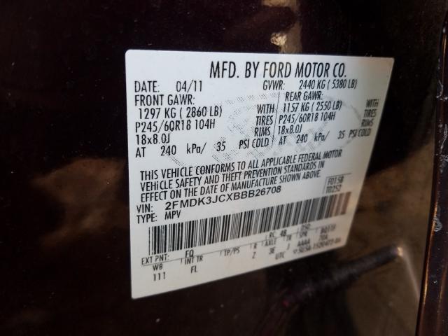 Photo 9 VIN: 2FMDK3JCXBBB26708 - FORD EDGE SE 