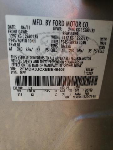 Photo 9 VIN: 2FMDK3JCXBBB46408 - FORD EDGE SEL 