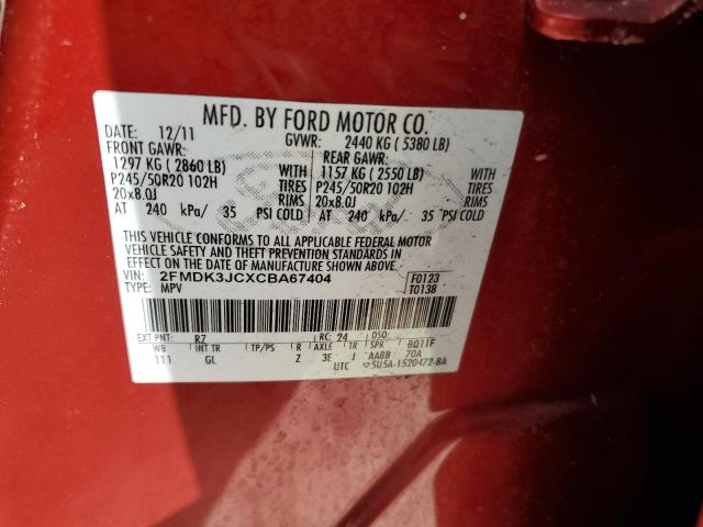 Photo 12 VIN: 2FMDK3JCXCBA67404 - FORD EDGE SEL 