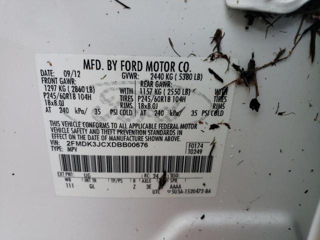 Photo 9 VIN: 2FMDK3JCXDBB00676 - FORD EDGE SEL 