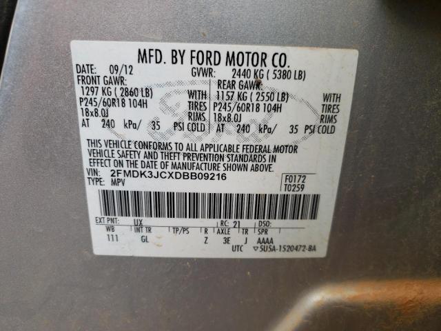 Photo 9 VIN: 2FMDK3JCXDBB09216 - FORD EDGE SEL 