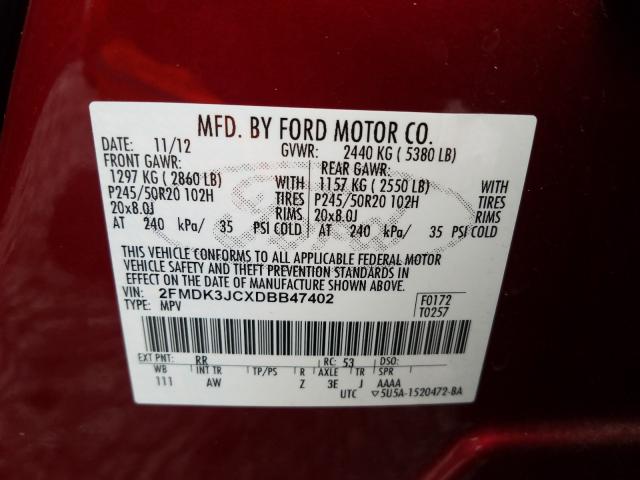 Photo 9 VIN: 2FMDK3JCXDBB47402 - FORD EDGE SEL 