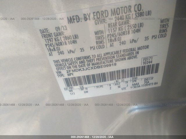 Photo 8 VIN: 2FMDK3JCXDBE09919 - FORD EDGE 