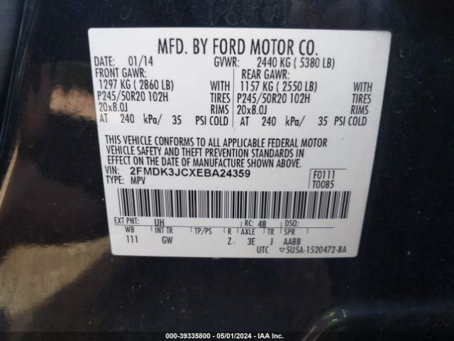 Photo 8 VIN: 2FMDK3JCXEBA24359 - FORD EDGE 