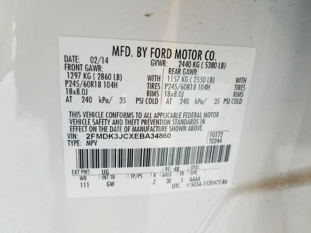 Photo 9 VIN: 2FMDK3JCXEBA34860 - FORD EDGE SEL 