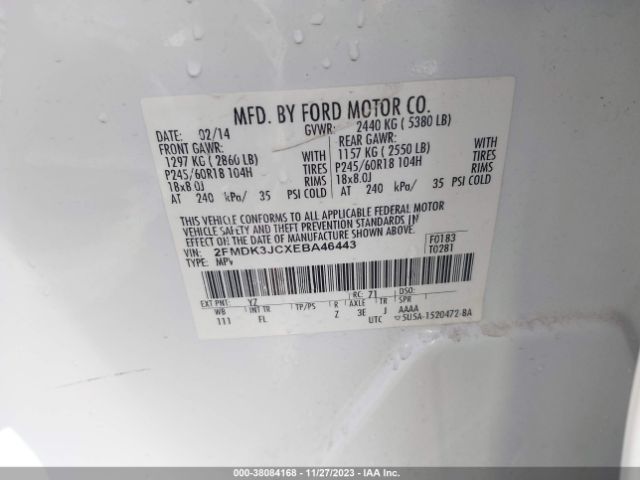 Photo 8 VIN: 2FMDK3JCXEBA46443 - FORD EDGE 